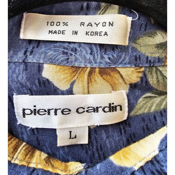 Pierre Cardin Vtg Men's Tropical Hawaiian Floral Shirt Size Large - Picture 3 of 9